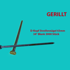 Alternative view of SET Streifennägel 34° D-Kopf blank 2,8x63mm 3000St. gerillt HB43 + 2x Gaskartusche 165mm HB31