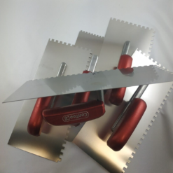 Zahnkelle Set 5 St. Maurerkelle Zahnspachtel Putzkelle 280x130 Fliesenkelle Holzgriff Edelstahl Zahn 6x6mm CT029