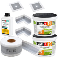 Dicht-Set Innen Außen Abdichtung-Set Dichtvlies Flüssigfolie 8kg Holz Fliesen OSB Wasserdicht Dichtband 120/70mm Ausdehnbar SET508