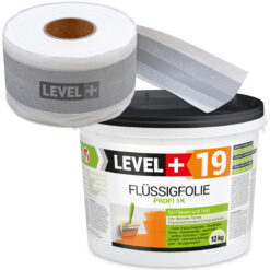 Dicht-Set Innen Außen Abdichtung-Set Dichtvlies Flüssigfolie 12kg Holz Fliesen OSB Wasserdicht Dichtband 120/70mm Ausdehnbar SET527