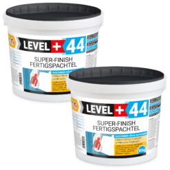 Super Finish Fertigspachtel Q1-Q4 Spachtelmasse Perfekt Glatt Weiß Innenbereich 10+10Kg LEVEL+44