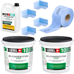 Dicht-Set 13m² Terrasse 40kg Balkonandichtung 2K Plus, Balkon, Bad, Sauna LEVEL+ SET36
