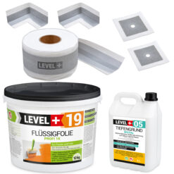 Dichtset Abdichtung-Set Dusche Bad Flüssigfolie 12kg Dichtband Dehnzone LEVEL+ SET543