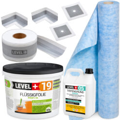 Dichtset Abdichtung-Set Balkone Bad Flüssigfolie 12kg Dichtband Dehnzone LEVEL+ SET547