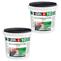 Balkonabdichtung Dichtschlämme 2K Abdichtung Terrasse Balkone Bad 40kg LEVEL+10