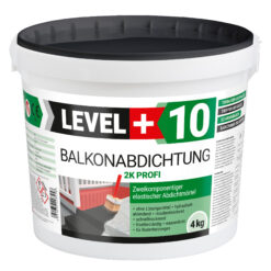 Balkonabdichtung Dichtschlämme 2K Abdichtung Terrasse Balkone Bad 4kg LEVEL+10
