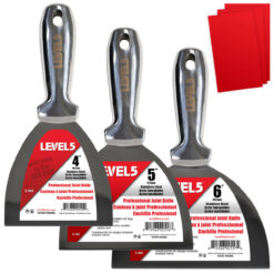 LEVEL5 Spachtel Set 3 Stück Geschweißt Fugenmesser Edelstahl Malerspachtel 5-653