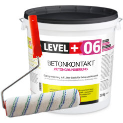 Betonkontakt Haftbrücke Putzgrund Grundierung Betongrundierung 20Kg + Farbroller 25cm Mikrofaser LEVEL+06