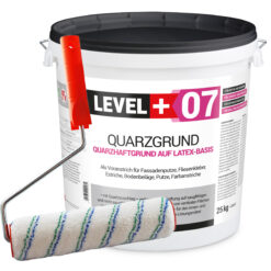 Quarzgrund Putz Grundierung Putzgrund Haftputzgrund 25Kg + Streichroller 25cm Mikrofaser LEVEL+07