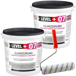 Quarzgrund Putz Grundierung Putzgrund Haftputzgrund 40Kg + Streichroller 25cm Mikrofaser LEVEL+07