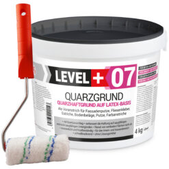 Quarzgrund Putz Grundierung Putzgrund Haftputzgrund 4Kg + Streichroller 10cm Mikrofaser LEVEL+07