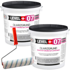 Quarzgrund Putz Grundierung Putzgrund Haftputzgrund 50Kg + Streichroller 25cm Mikrofaser LEVEL+07