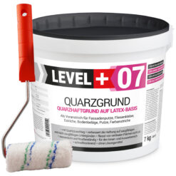 Quarzgrund Putz Grundierung Putzgrund Haftputzgrund 7Kg + Streichroller 10cm Mikrofaser LEVEL+07
