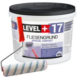 Fliesengrund 15kg Fliese auf Fliese Haftgrund Quarzgrund + Farbroller 25cm SET LEVEL+17