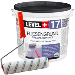 Fliesengrund 20kg Fliese auf Fliese Haftgrund Quarzgrund + Farbroller 25cm SET LEVEL+17