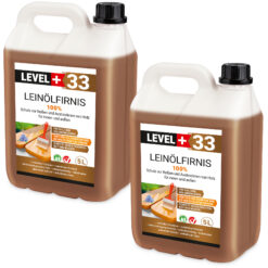 Leinöl Firnis 10 Liter, Holzschutz, Doppelt Gekocht, Holzpflege, Holzöl, Schnelle Trocknung, Natürlicher Holzschutz, Harzfrei LEVEL+33