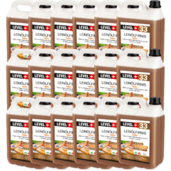 Leinöl Firnis 90 Liter, Holzschutz, Doppelt Gekocht, Holzpflege, Holzöl, Schnelle Trocknung, Natürlicher Holzschutz, Harzfrei LEVEL+33