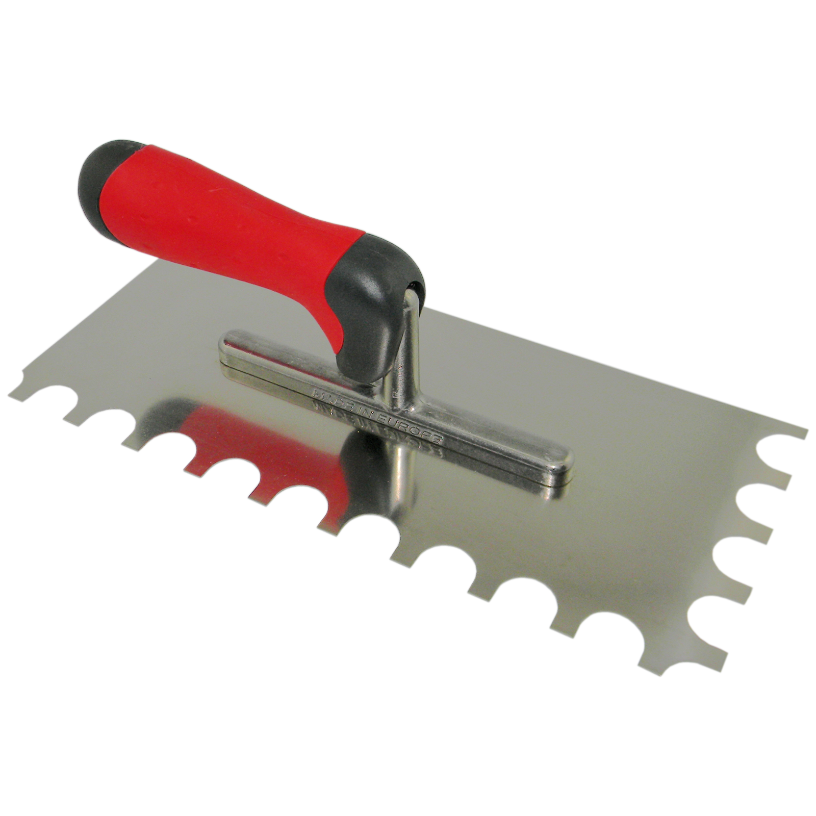 Glättekelle Halbrundzahnung 10x20x15mm für Fliesen Putz Griff 2K Edelstahl CT029