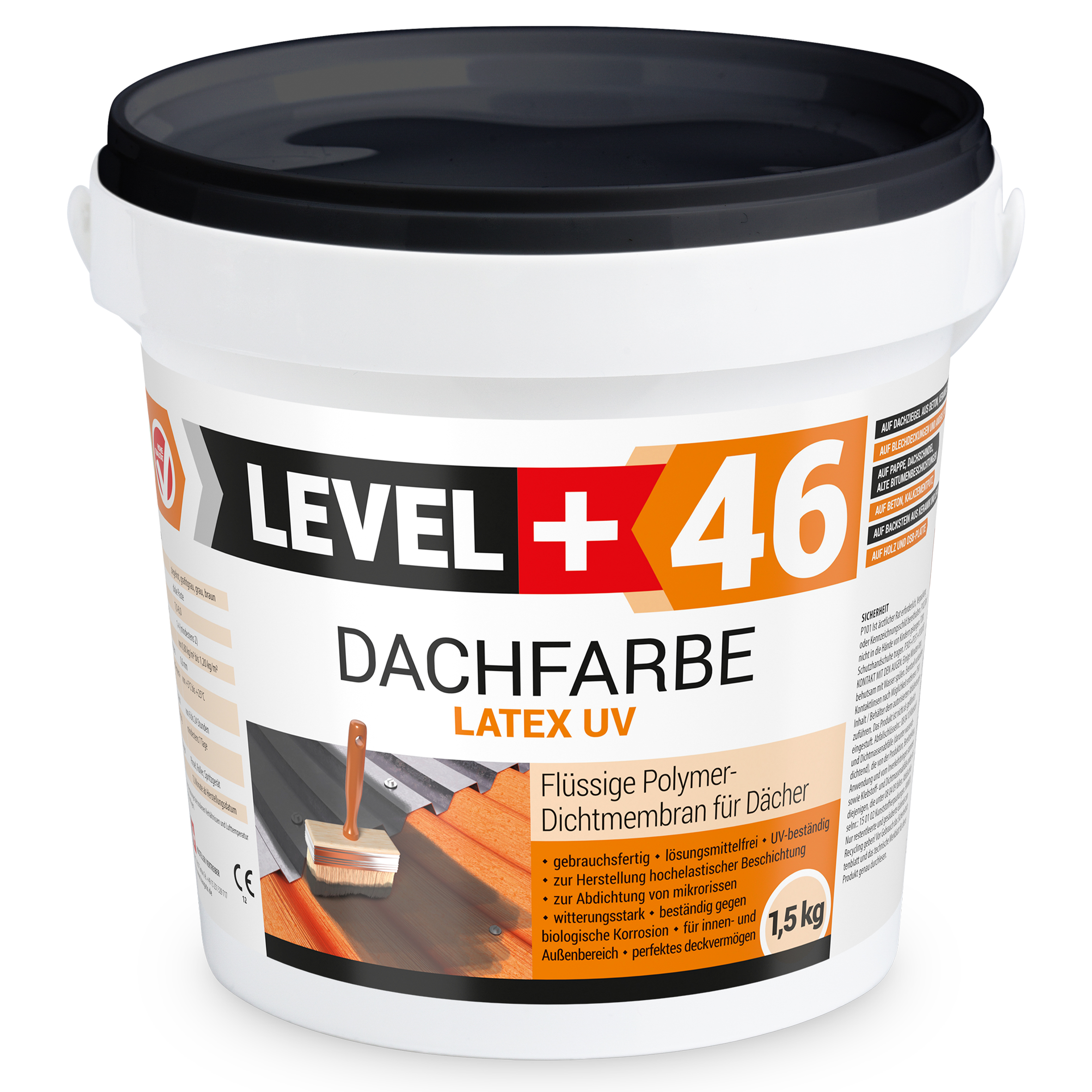 Dachfarbe elastische Sockelfarbe Dachlack UV-beständig Super Flex 3Kg Anthrazit LEVEL+ L+46 – Bild 2