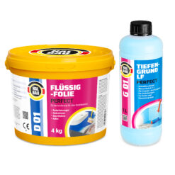 Dichtset Flüssigfolie 4Kg Dichtfolie Tiefengrund Abdichtung Dusche Bad Innen HALBAU H06