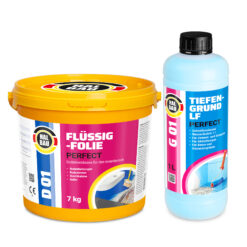 Dichtset Flüssigfolie 7Kg Dichtfolie Tiefengrund Abdichtung Dusche Bad Innen HALBAU H09