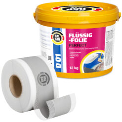 Dichtset Flüssigfolie 12Kg Dichtfolie Dichtband 10m AbdichtungSet Dusche Bad H21