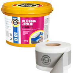 Dichtset Flüssigfolie 12Kg Dichtfolie Dichtband 15m AbdichtungSet Dusche Bad H22