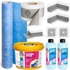 Dichtset Flüssigfolie 12kg Dichtband Ecken Manschetten Dichtbahn Tiefgrund H36