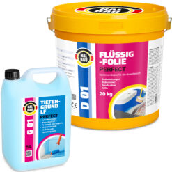 Dichtset Flüssigfolie 20Kg Dichtfolie Tiefengrund 5L Dusche Bad Innen H43
