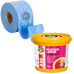 Dichtset Balkon Bad Abdichtung Flüssigfolie 7kg Dichtband Set Aussen Innen SET H305