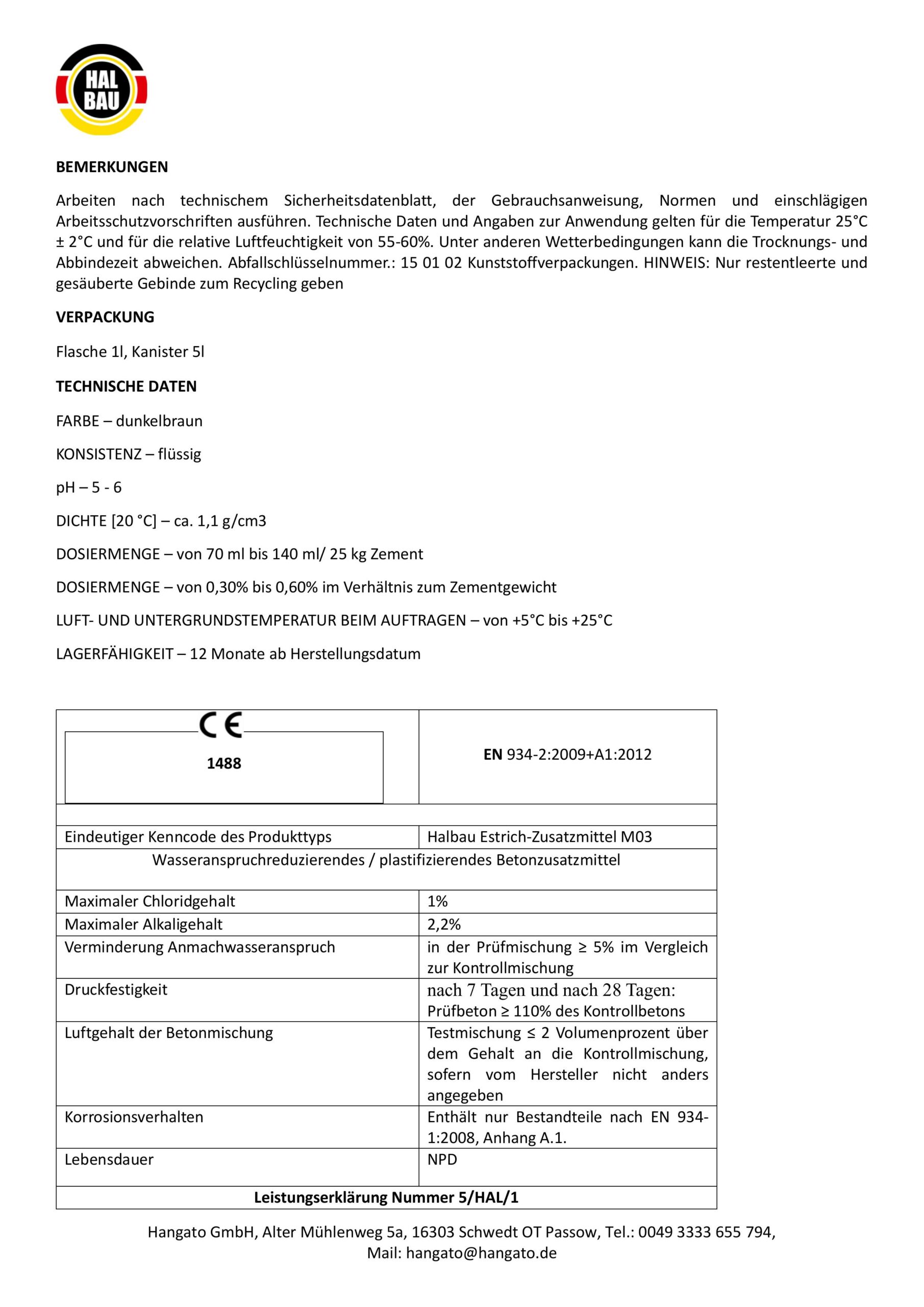 Estrichzusatzmittel 3L für Fußbodenheizung Heizestrichen Beton Plastifizierer Heizsysteme M03 – Bild 4