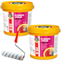 Flüssigfolie in 1K Dichtfolie Abdichtfolie Abdichtung Bad Dusche Küche Wassersperre 50Kg + Roller 25cm HALBAU D02
