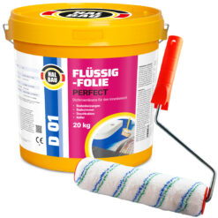 Flüssigfolie in 1K Dichtfolie Abdichtfolie Abdichtung Bad Dusche Küche Wasserdicht 20Kg + Roller 25cm HALBAU D01