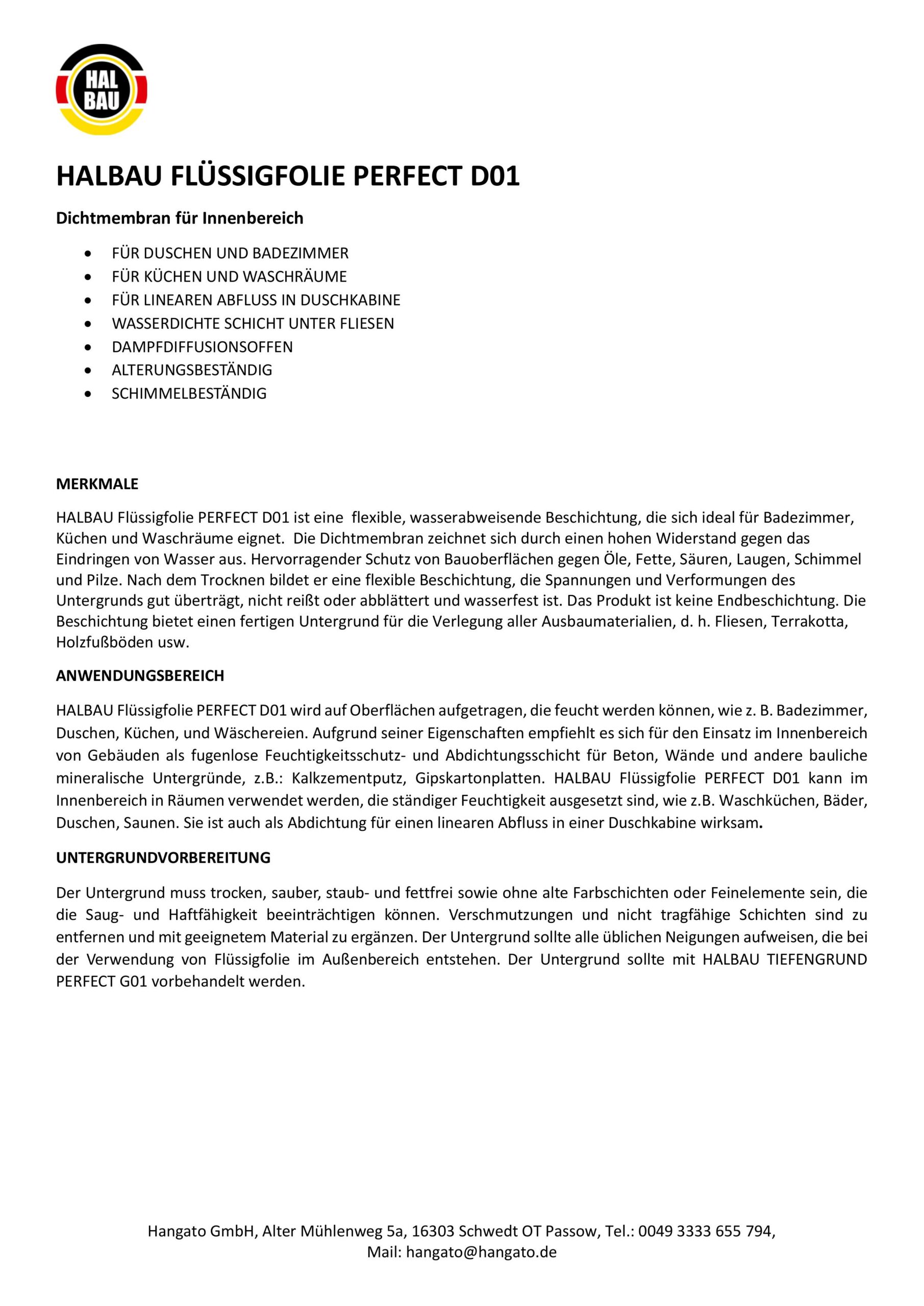 Flüssigfolie in 1K Dichtfolie Abdichtfolie Abdichtung Bad Dusche Küche Wasserdicht 60Kg + Roller 25cm HALBAU D01 – Bild 12