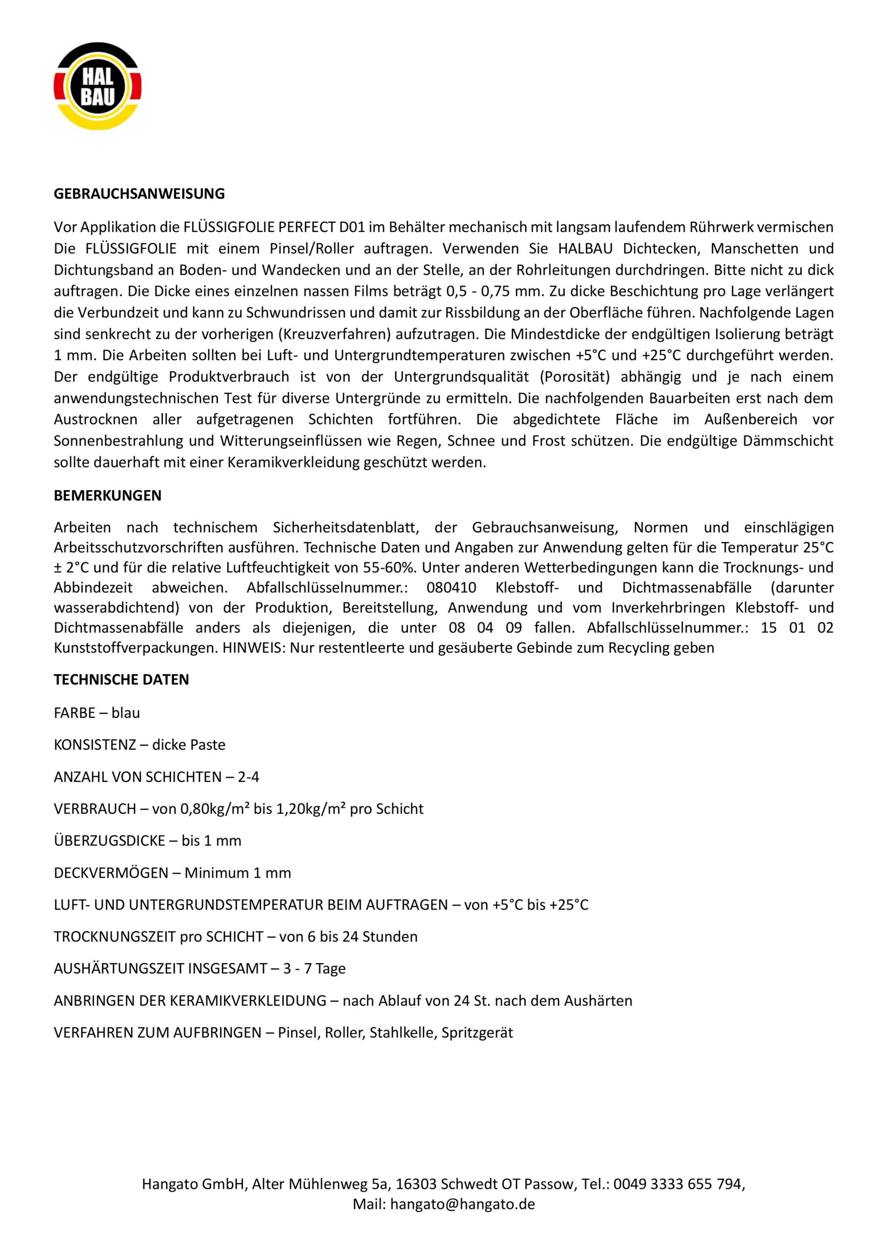 Flüssigfolie in 1K Dichtfolie Abdichtfolie Abdichtung Bad Dusche Küche Wasserdicht 60Kg + Roller 25cm HALBAU D01 – Bild 13