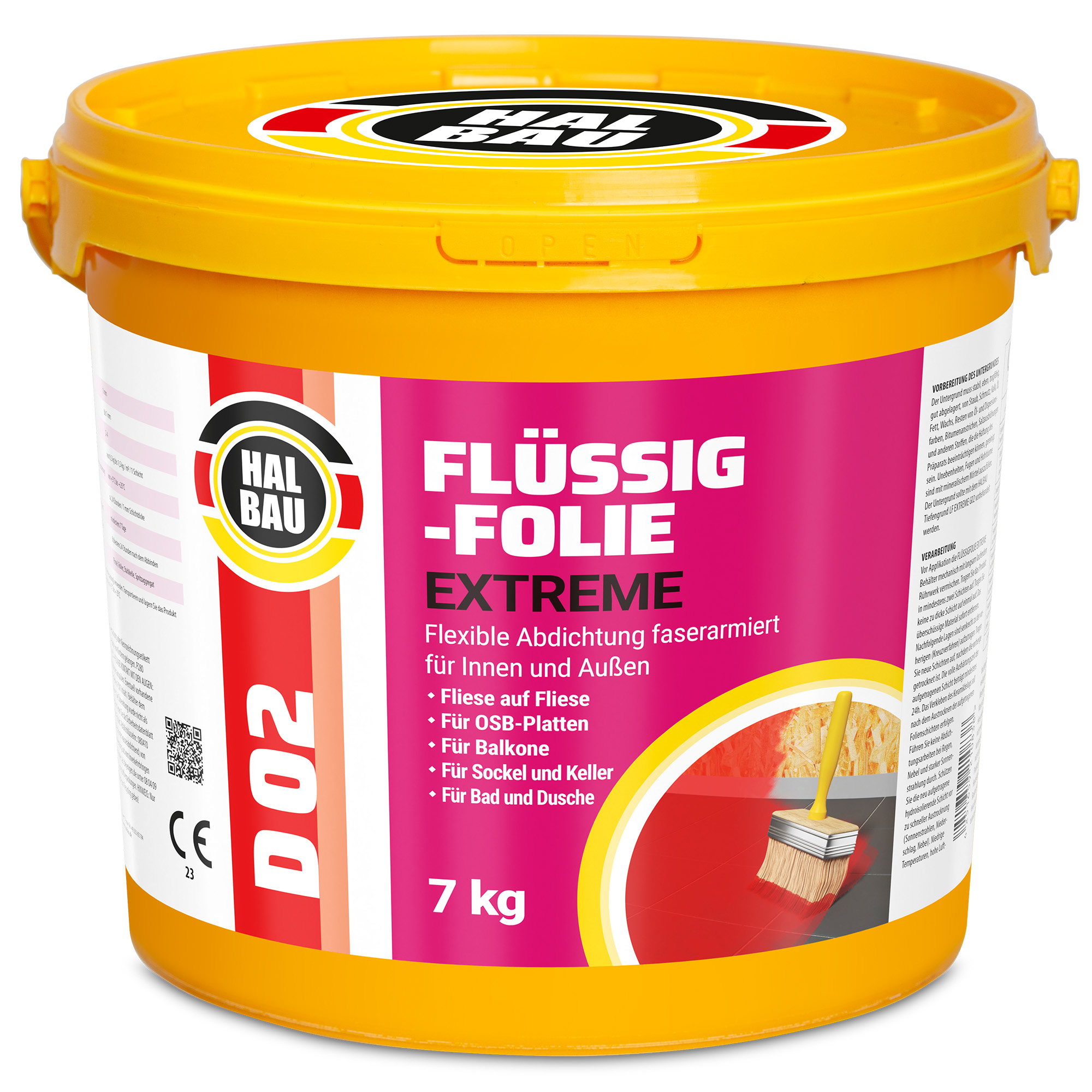 Dichtset Balkon Bad Abdichtung Flüssigfolie 12kg Dichtband Wasserdicht Set Aussen Innen H313 – Bild 2