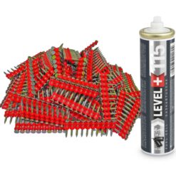 Set: 1000 St. Betonnägel 22mm/ Ø2,6mm für Gasnagler + 1 St. Ganzjahresgas Gaspatrone 115mm/ Ø32mm, Gaskartusche, Fuel Cell, HB42_LEVEL+115