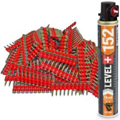 Set: 1000 St. Betonnägel 22mm/ Ø2,6mm für Gasnagler + 1 St. Ganzjahresgas Gaspatrone 152mm/ Ø32mm, Gaskartusche, Fuel Cell, HB42_LEVEL+152