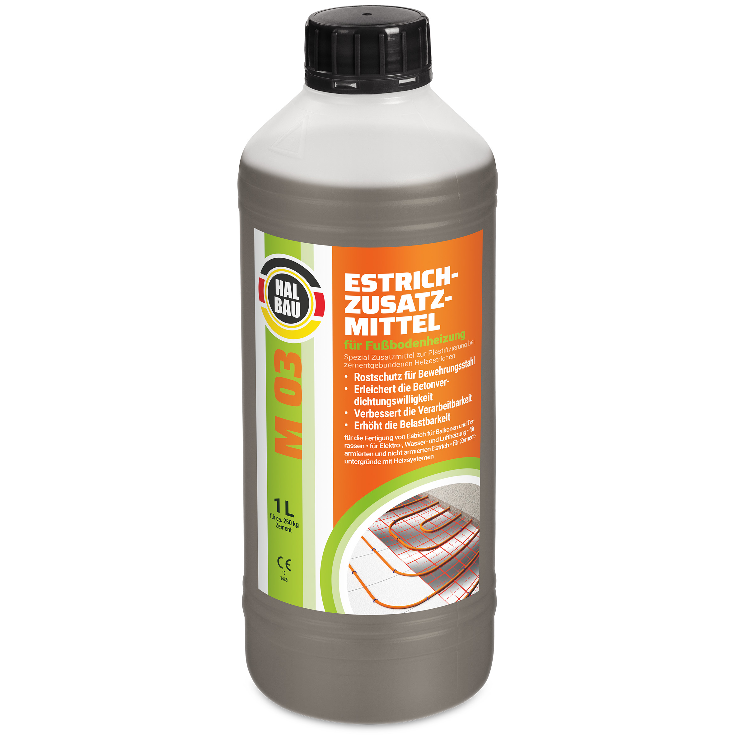 Estrichzusatzmittel 3L für Fußbodenheizung Heizestrichen Beton Plastifizierer Heizsysteme M03 – Bild 2