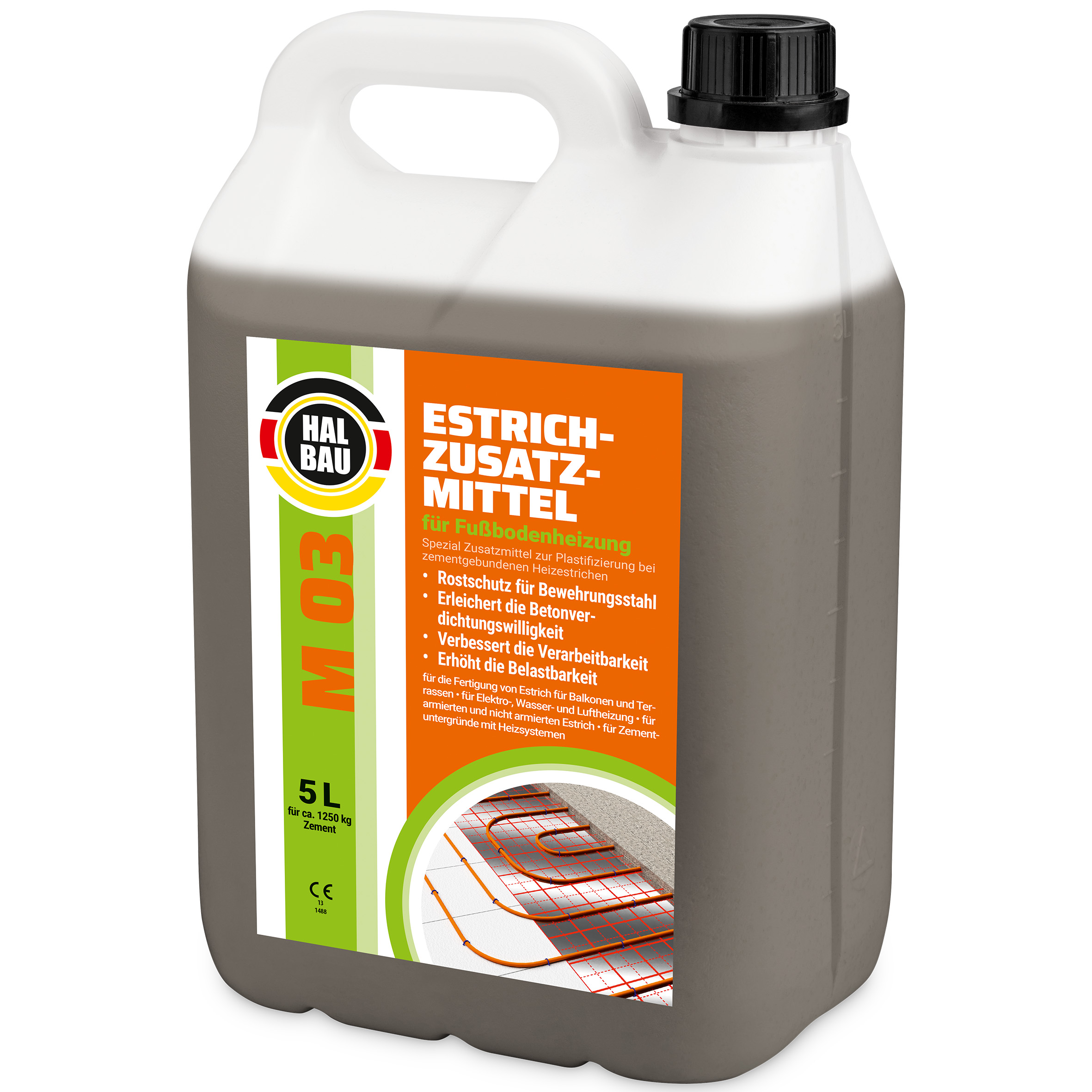 Estrichzusatzmittel 40L für Fußbodenheizung Heizestrichen Beton Plastifizierer Heizsysteme M03 – Bild 2