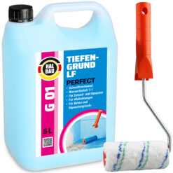 Tiefengrund 5L Perfect LF Wand Boden Voranstrich Primer HALBAU G01 + Farbroller 10cm