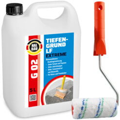 Tiefengrund LF 5L Reaktiv Silikatgrund Primer Farben Tapeten HALBAU G02 + Farbroller 10cm