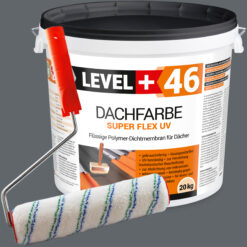 Dachfarbe 20kg Steingrau Flexible Sockelfarbe Dachlack UV-beständig + Farbroller 25cm mit Bügel SET L+46