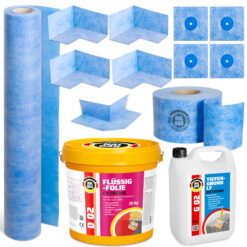 Dichtset Balkon Bad Abdichtung Flüssigfolie 20kg Dichtband Wasserdicht Set Aussen Innen H327