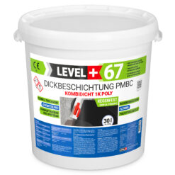 Bitumen Dickbeschichtung 1K Polystyrol 30L Fundamente Keller Abdichtung LEVEL+67