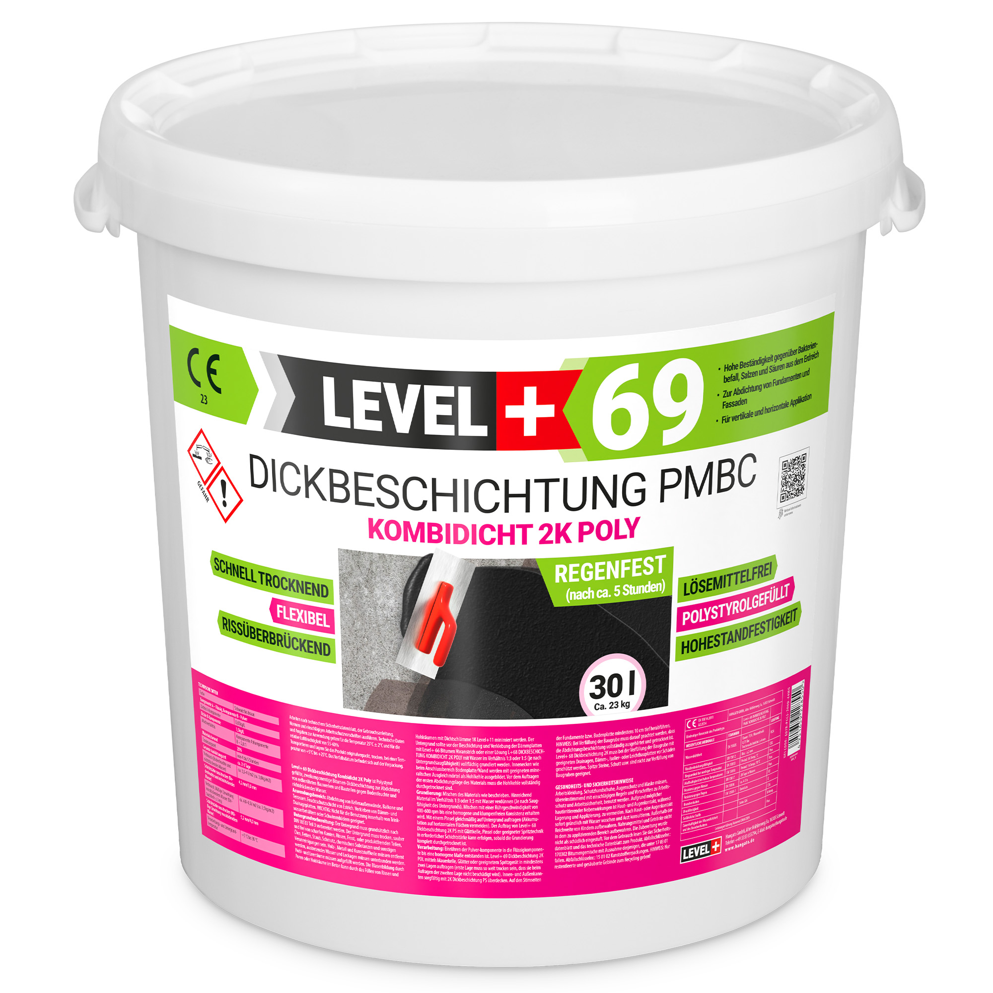 Bitumen Dickbeschichtung 2K Polystyren Keller Fundamente 30L Abdichtung LEVEL+69