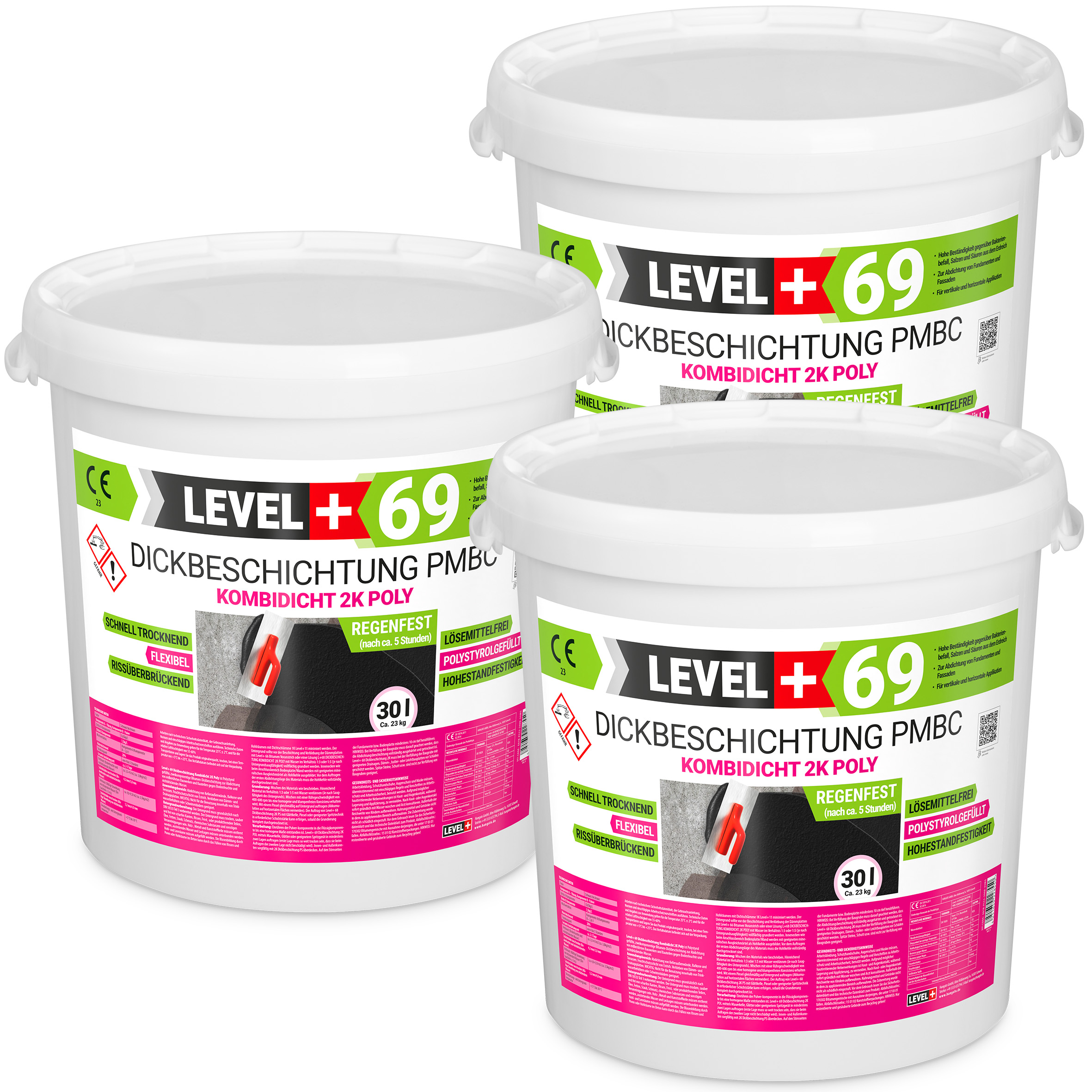 Bitumen Dickbeschichtung 2K Polystyren Keller Fundamente 90L Abdichtung LEVEL+69