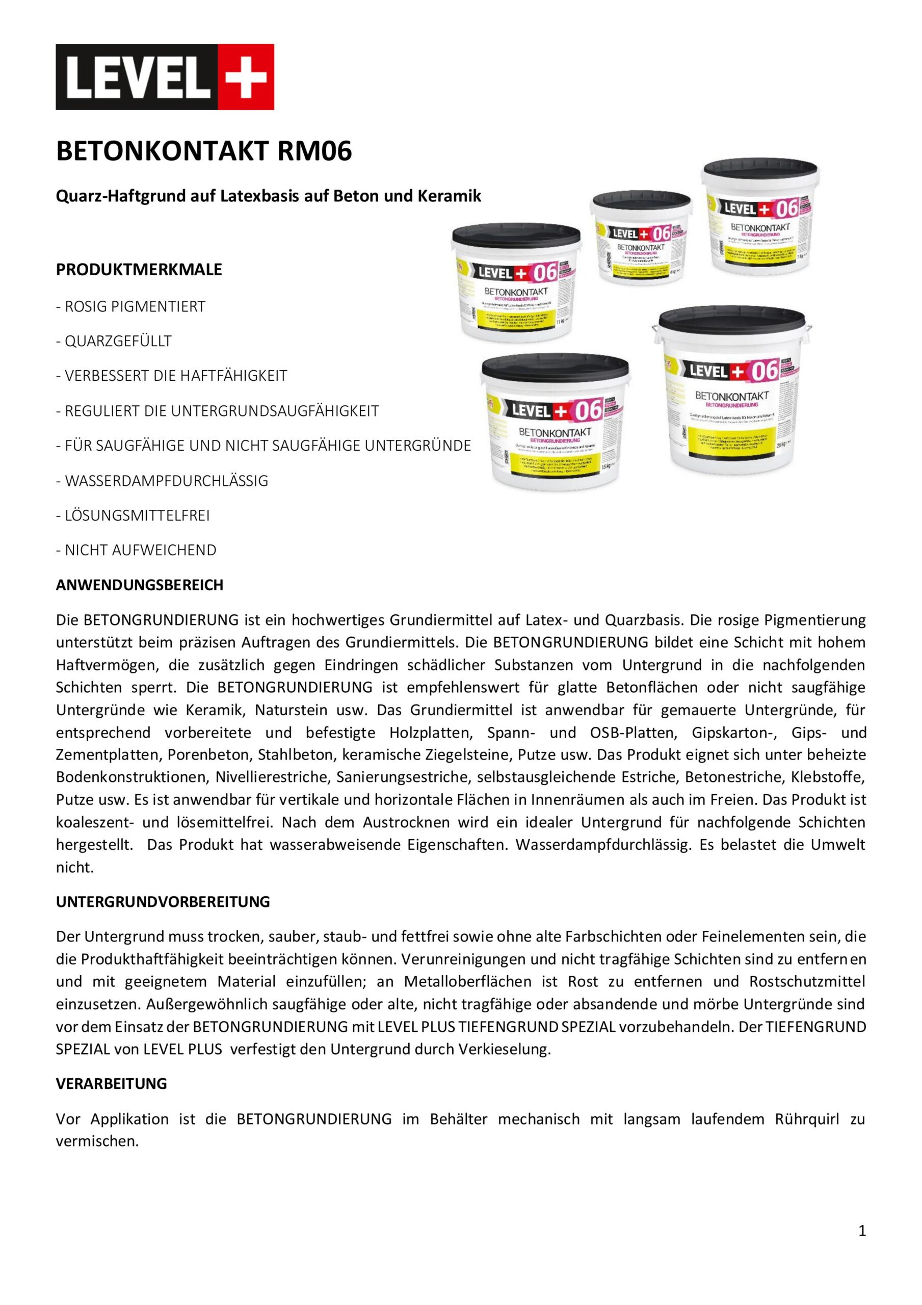 Betonkontakt Haftbrücke Putzgrund Grundierung Betongrundierung 11Kg LEVEL+06 – Bild 9