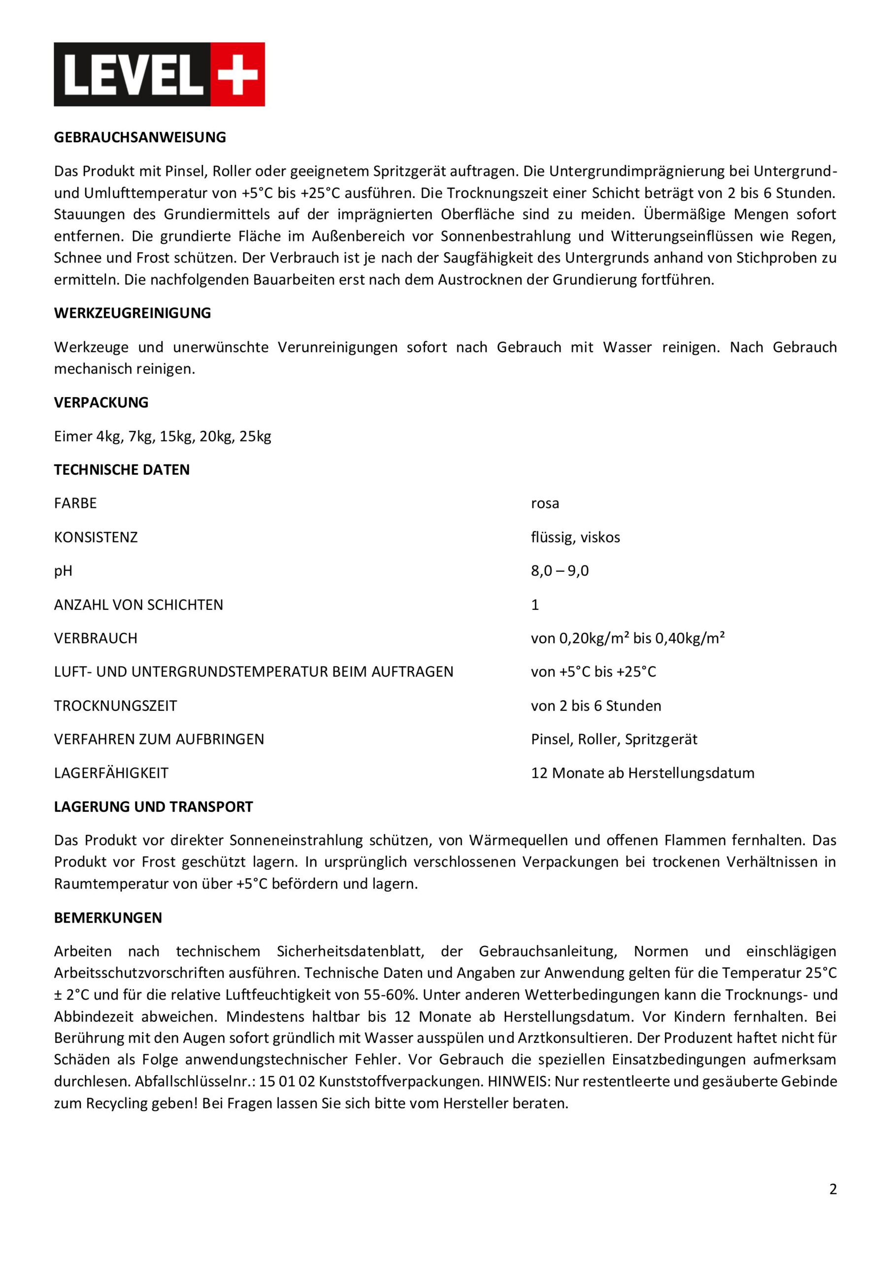 Betonkontakt Haftbrücke Putzgrund Grundierung Betongrundierung 11Kg LEVEL+06 – Bild 10