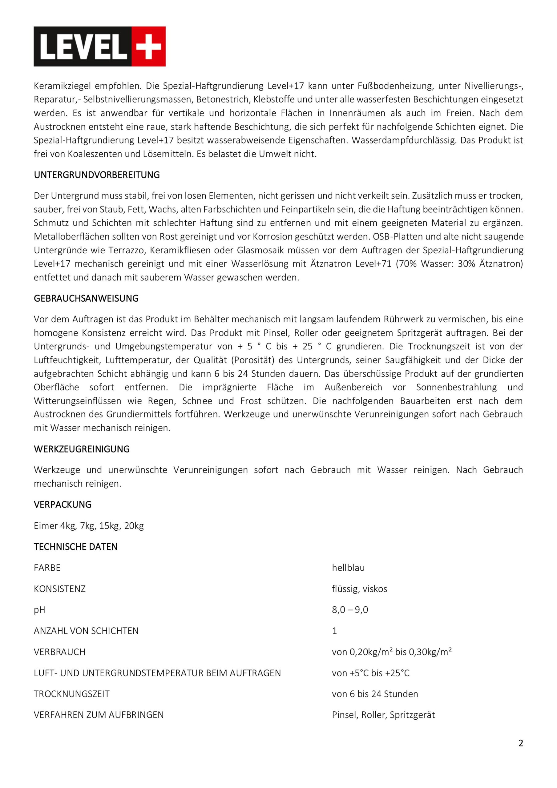 Fliesengrund 1,5Kg Fliese auf Fliese Spezial Haftgrund Fliesengrundierung LEVEL+17 – Bild 9